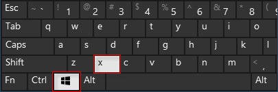 combinación teclas teclado Win+X