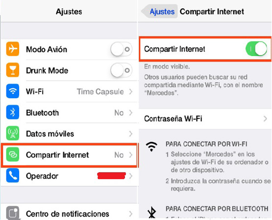 Como compartir wifi de android a iphone