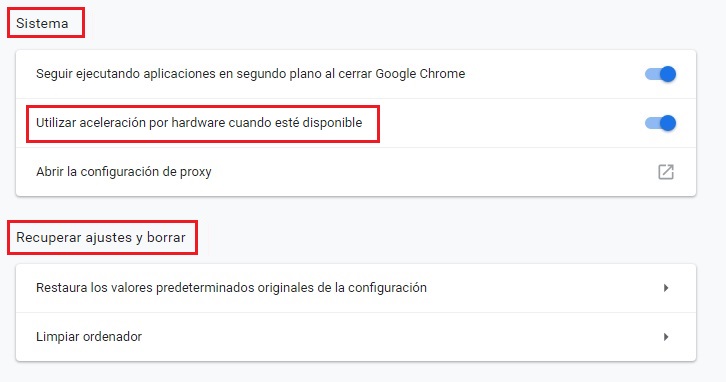 chrome system settings