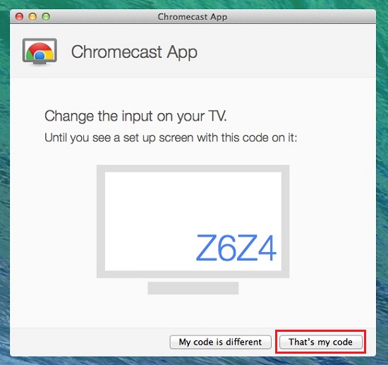 confimar codigo de chromecast en MacOS