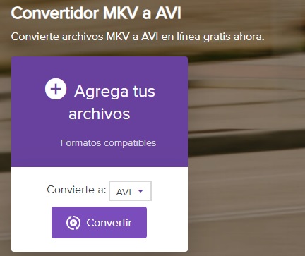 convertir MKV a AVI con Online Uniconverter 