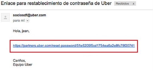 email to reset password