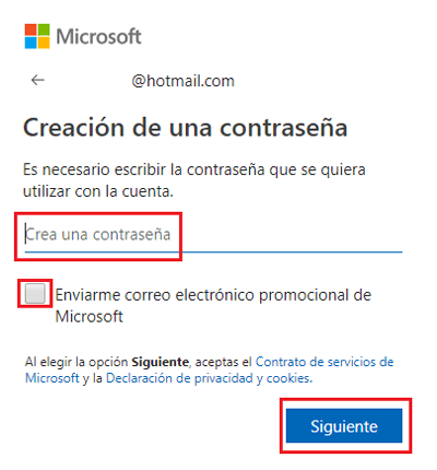 Crear contraseña segura para correo Hotmail de Microsoft