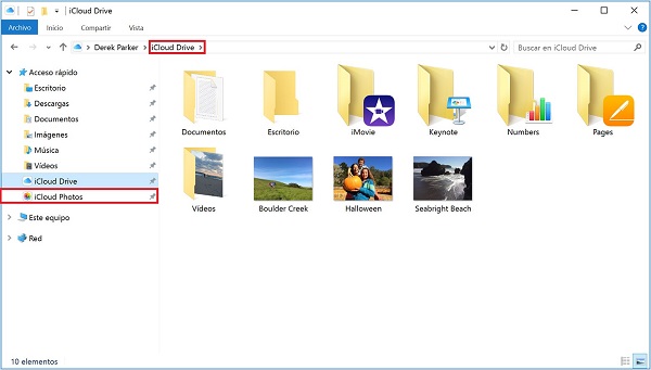 descargar archivos de icloud desde windows