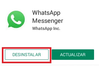 reinstalar la app WhatsApp