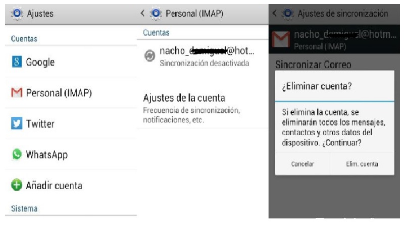 desvincular cuenta gmail