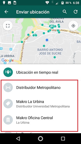 enviar ubicaciones falsas en whatsapp Android