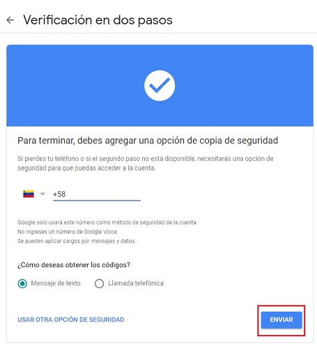 google cambio de contraseña usar verificacion de dos pasos obtener codigo