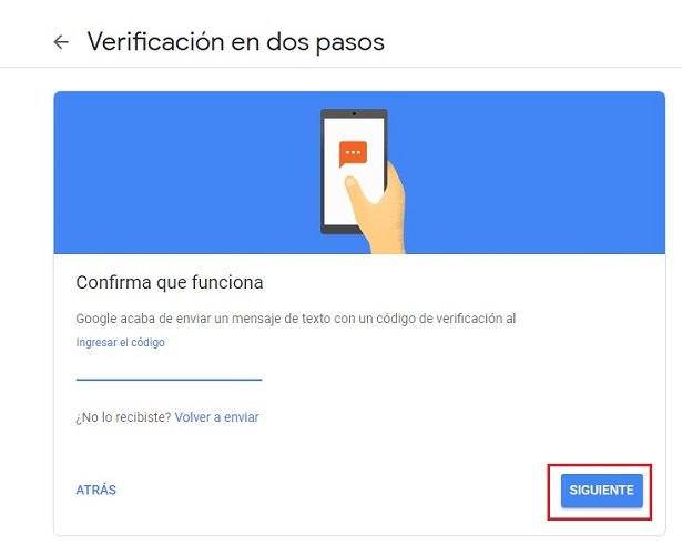 google cambio de contraseña usar verificacion de dos pasos para acceder confirmar codigo