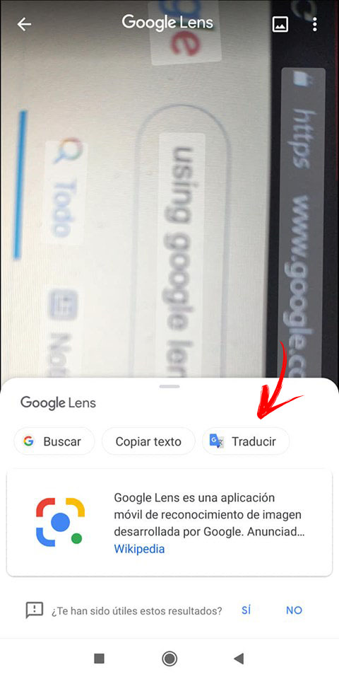 google lens traducir texto