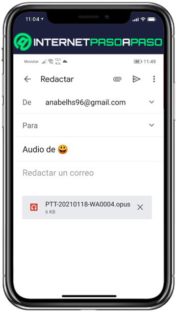 grabar nota de voz gmail whatsapp