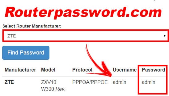 see wifi password by default access to router
