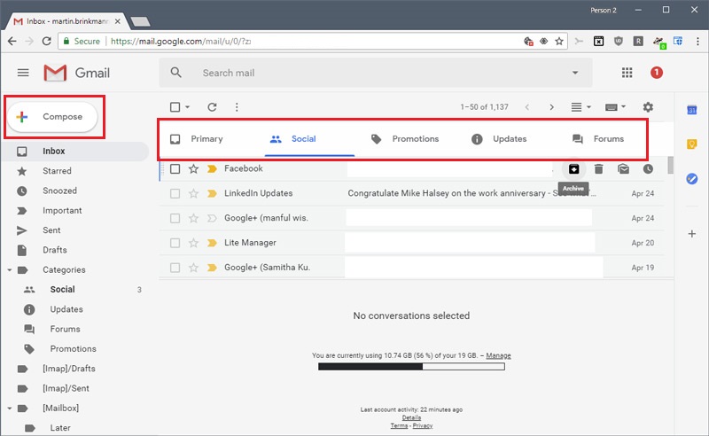 interfaz nueva Gmail