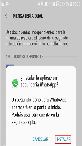 mensajeria dual para whatsapp confirmar activacion de whatsapp