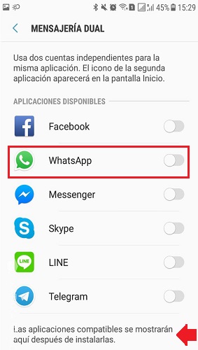 mensajeria dual para whatsapp