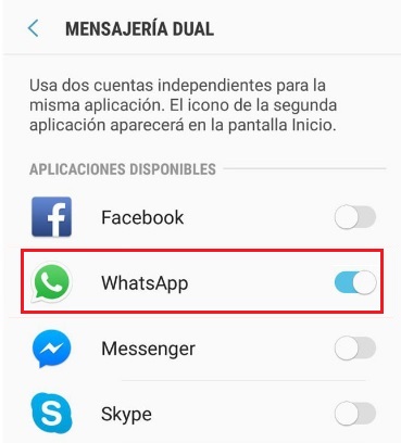 mensajeria dual whatsapp