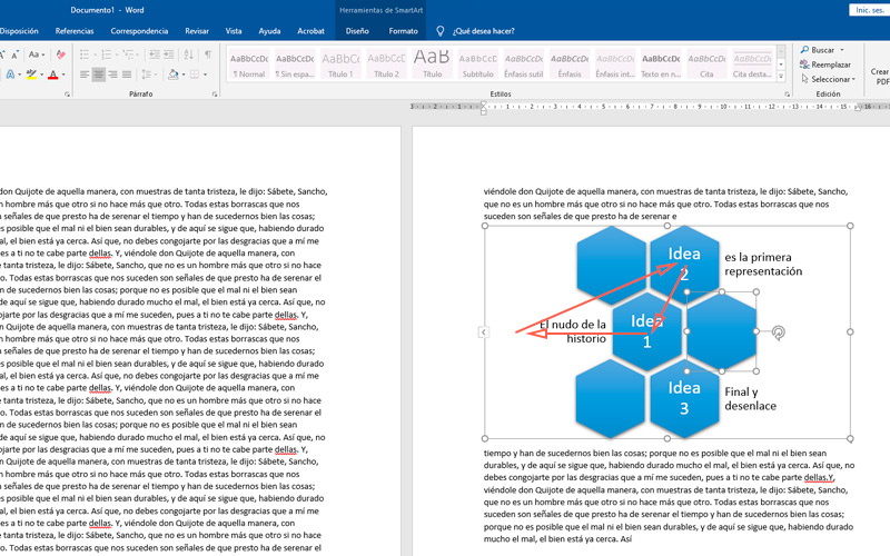 mover formas de un elementos gráfico SmartArt en Word