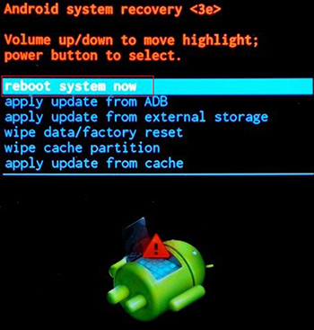 reboot system now Android