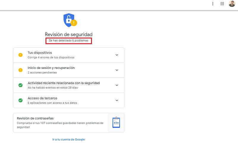 revision de seguridad gmail