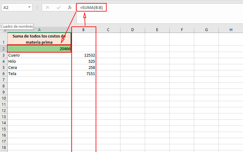 Sumar todos los valores de una columna Excel