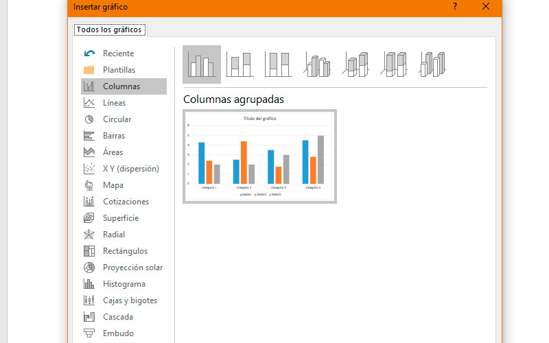 What are the different types of charts that can be inserted into Word?