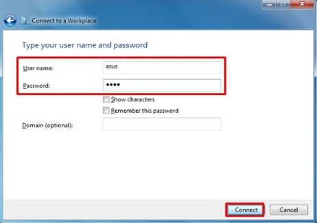 user password