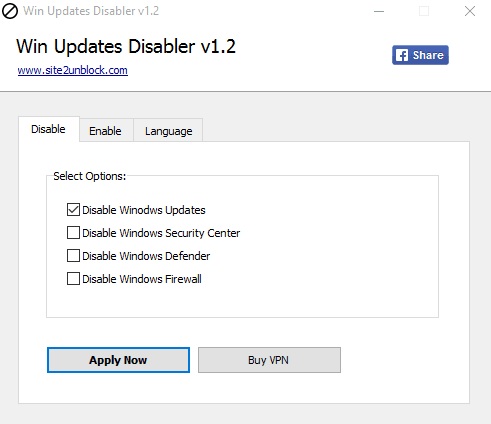 Windows 10 Updater Disabler