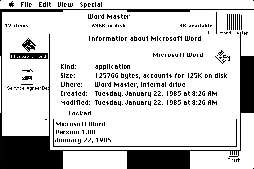 word para Macintosh 1985