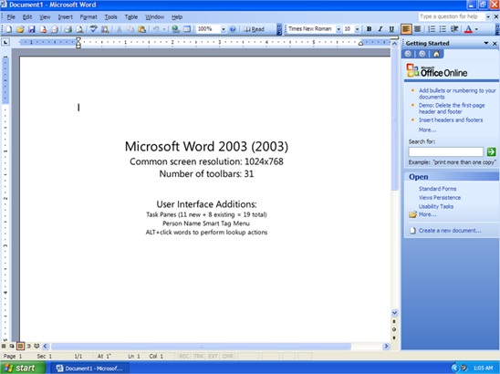 word para windows 2003