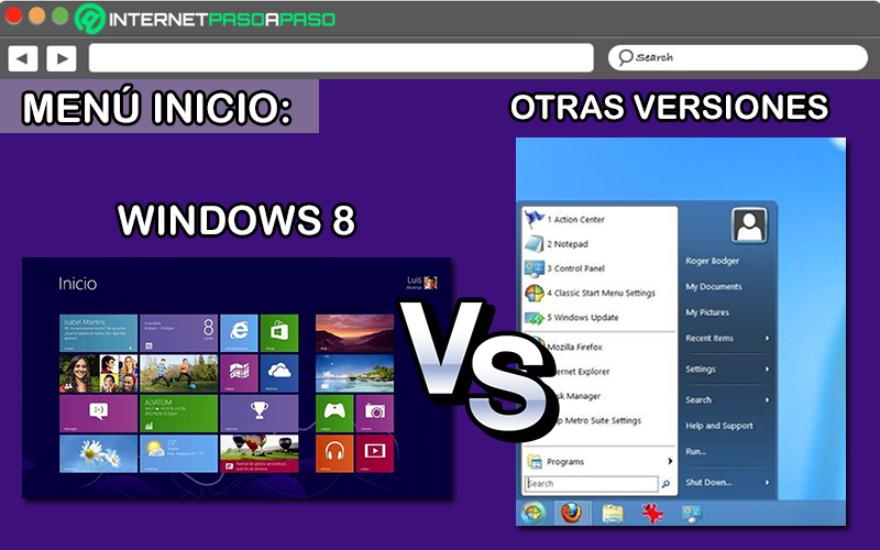 ¿Cuáles son las diferencias entre el menú de inicio de Windows 8 y otras versiones del sistema operativo?
