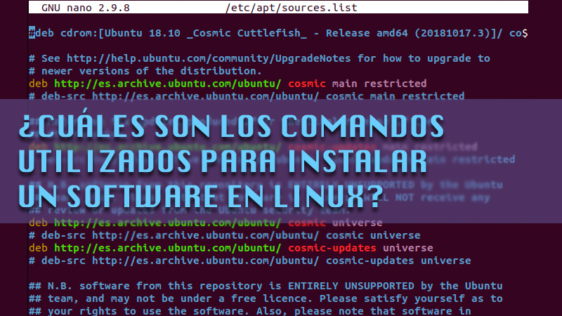 ¿Cuáles son los comandos utilizados para instalar software en Linux?