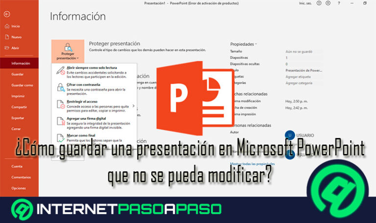 ¿Cómo guardar una presentación en Microsoft PowerPoint que no se pueda modificar?