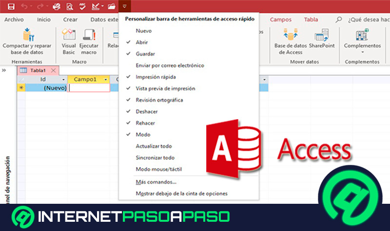 ¿Cómo personalizar la barra de herramientas de acceso rápido de Microsoft Access?